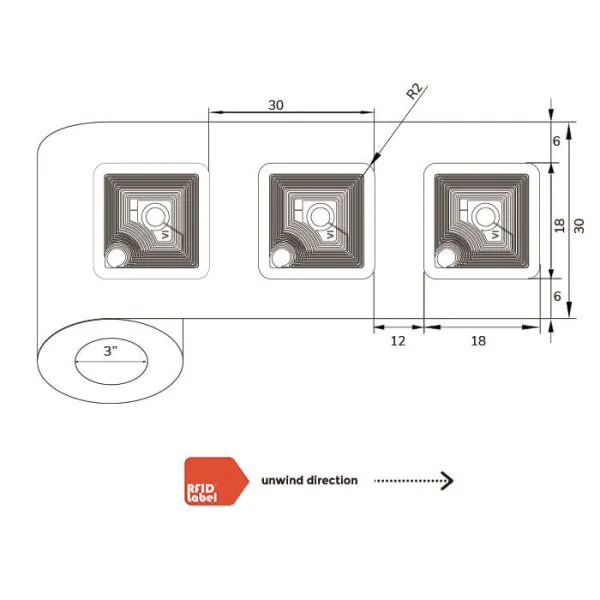NFC Label 1818mm NXP ICODE SLIX ISO15693 NFC Type-5