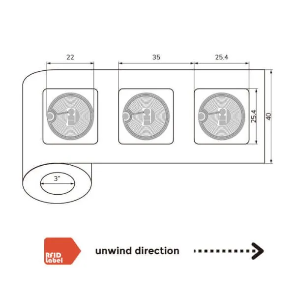 NFC Label 1 by 1 inch NXP ICODE SLIX ISO15693 NFC Type-5