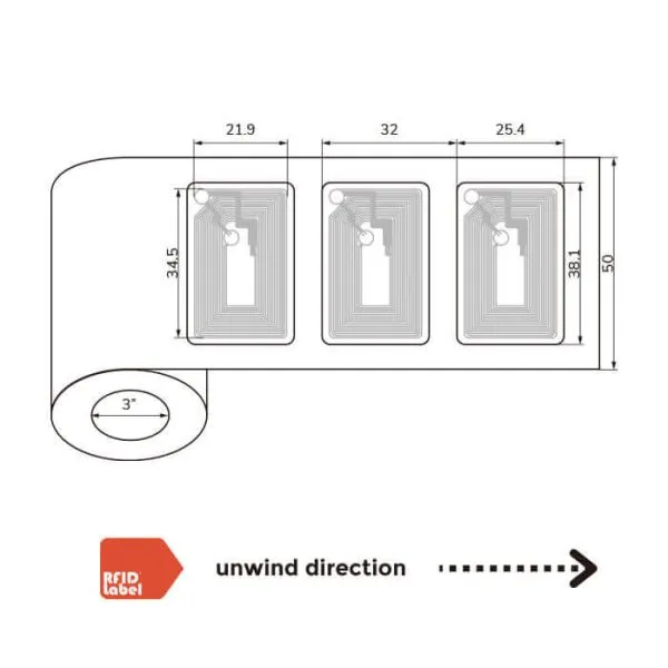 NFC Label 1.5 by 1 inch NXP ICODE SLIX ISO15693 NFC Type 5