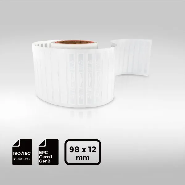 9812mm UHF-RFID-Label featuring Alien Higgs 9 chip for industrial and retail asset tracking.