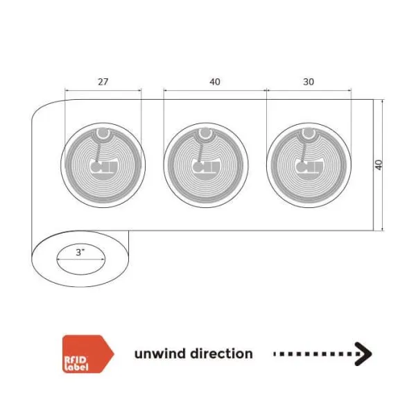 Round RFID Label Dia 30mm NXP MIFARE Ultralight EV1 ISO14443A