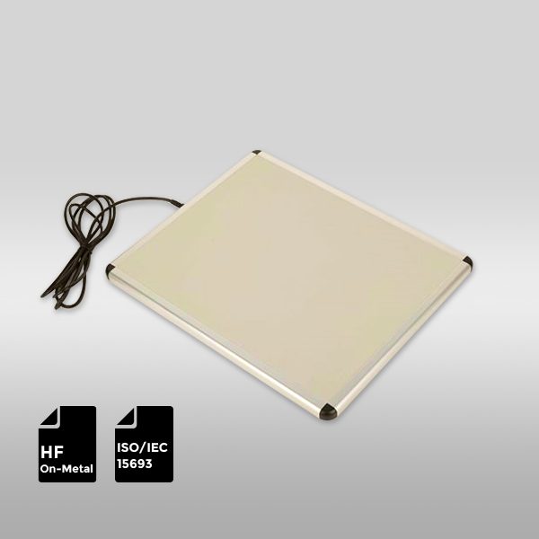 High-performance HF On-Metal RFID Antenna AZ-DA28 for desktop tag induction.