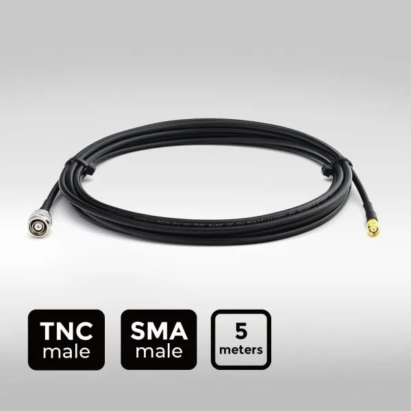 Empowering UHF RFID fixed reader antenna connection and signal transmission efficiency with professional 5-meter coaxial cables.