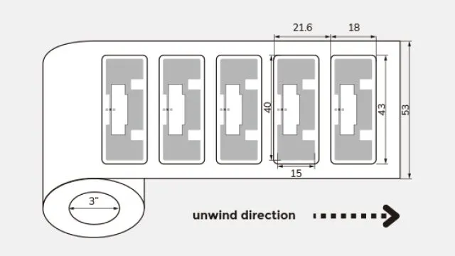 UCODE 8 PET RFID On-Liquid Label 4318mm