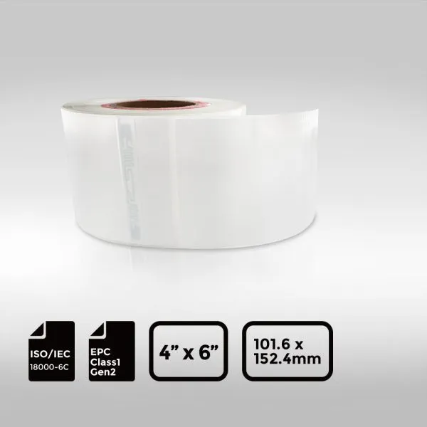 4 6 UHF-RFID-Label featuring Alien Higgs 4 chip for industrial asset tracking and logistics.