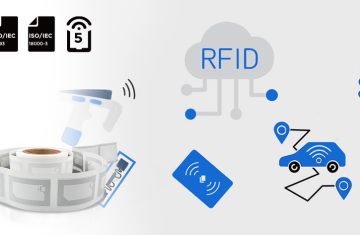 ISO 15693 A roll of HF RFID labels and protocol comparison illustrating the differences between ISO15693 and ISO18000-3 protocols