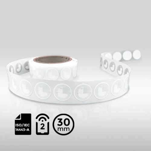 Round RFID Label Dia 30mm NXP Mifare UltralightC ISO14443A NFC TYPE2