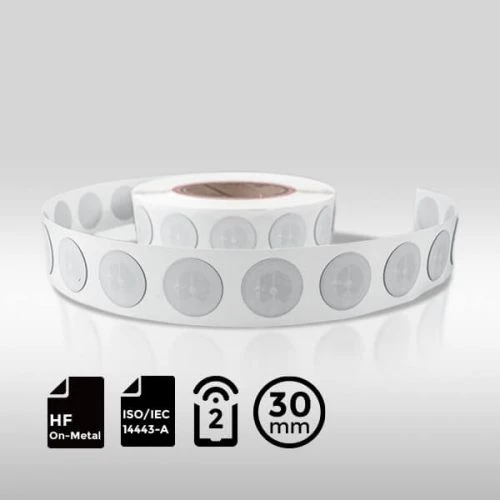 On-Metal NFC Label 30mm NXP NTAG 213 NFC Type 2