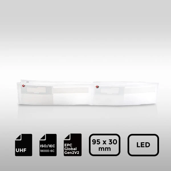 9530mm LED UHF-RFID-Label for smart cable management and rapid location.