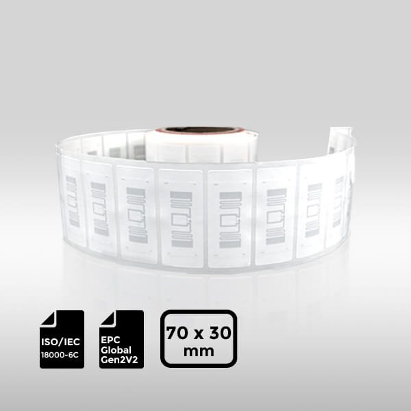 7030mm UHF RFID Label featuring NXP UCODE 7 chip (ISO18000-6C).