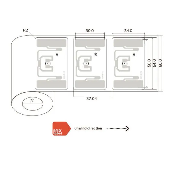 Avery Dennison ARC Certified 387 NXP UCODE 9 Coated Paper RFID Label