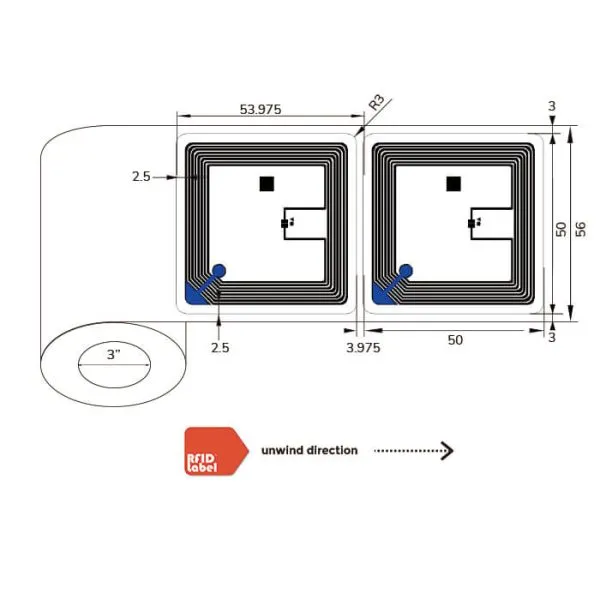 NFC Book Label 5050mm NXP ICODE SLIX ISO15693 NFC Type-5