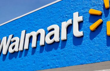 Close-Up View of the Walmart Logo and Blue Facade on a Retail Store