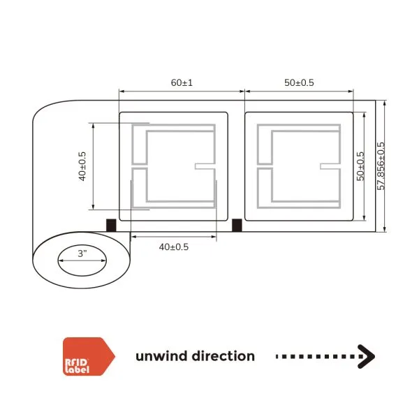 Impinj Monza M781 UHF RFID Label 5050mm