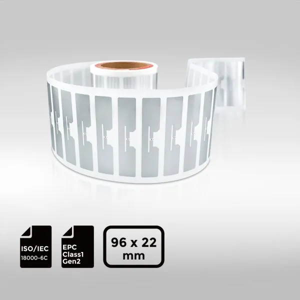 9622mm UHF-RFID-Label with Alien Higgs EC chip for secure asset tracking and supply chain.