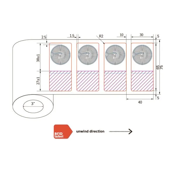 NXP ICODE SLIX2 PET NFC Label 6530mm