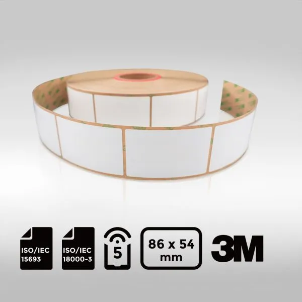 8654mm large-format NFC-Label with NXP ICODE SLIX2 chip and 3M adhesive.