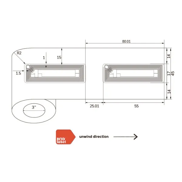 NXP NTAG 213 PET NFC Wet Inlay 5517mm