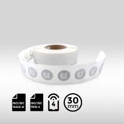 NXP NTAG 424 DNA Coated Paper NFC label 30mm