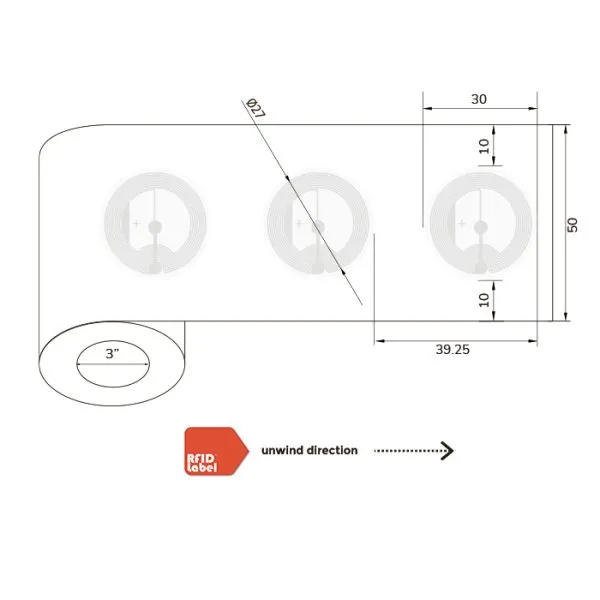 NXP NTAG 424 DNA Coated Paper NFC label 30mm