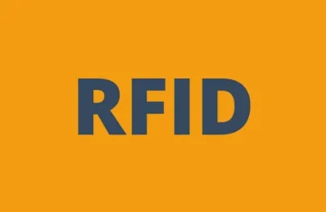 6 Essential Communication Protocols You Should Know Dark blue text reading "RFID" centered on a solid orange background.