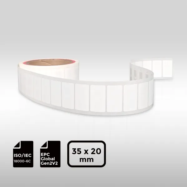 UHF RFID Label Impinj Monza R6P 35 by 20mm ISO18000-6C