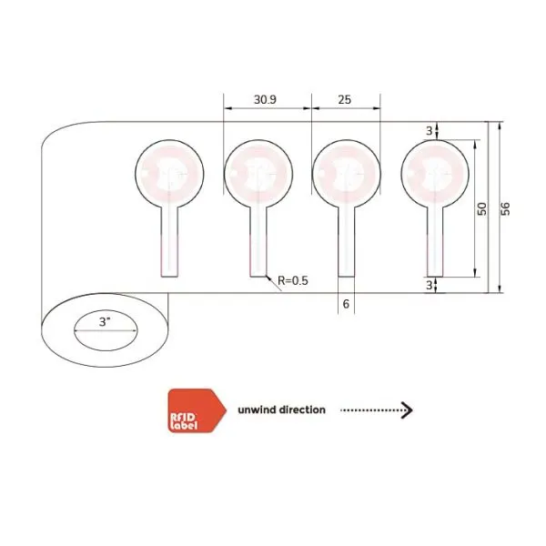 Tamper-evident NFC Label NXP NTAG 424 DNA TT 5025mm