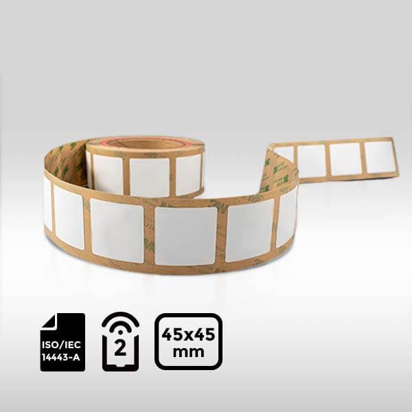 NFC label with NXP MIFARE Ultralight EV1 chip and 3M adhesive for secure contactless tagging