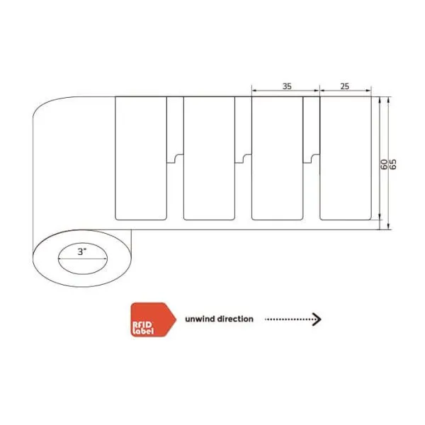 Printable On-Metal Tamper-Proof RFID Label NXP UCODE® 9xe | 60×25mm ...