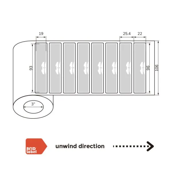 Roll of UHF PET RFID Wet Inlay Impinj M730 for bulk labeling