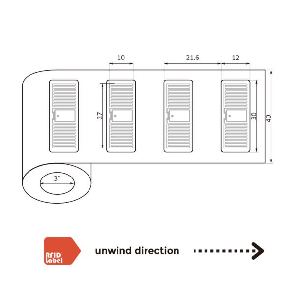 Monza R6 Impinj® Monza® R6-P PET RFID UHF Wet Inlay | 30×12mm - RFID Label