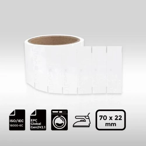 Printable UHF Laundry RFID Label NXP UCODE 9xe 70 22mm