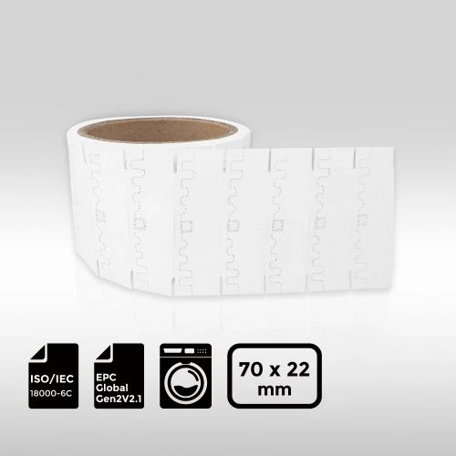 Printable UHF Laundry RFID Label NXP UCODE 9xe 70 22mm