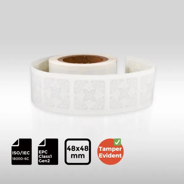 Impinj Monza 4QT Tamper Evident UHF RFID Label for reliable tracking and product integrity