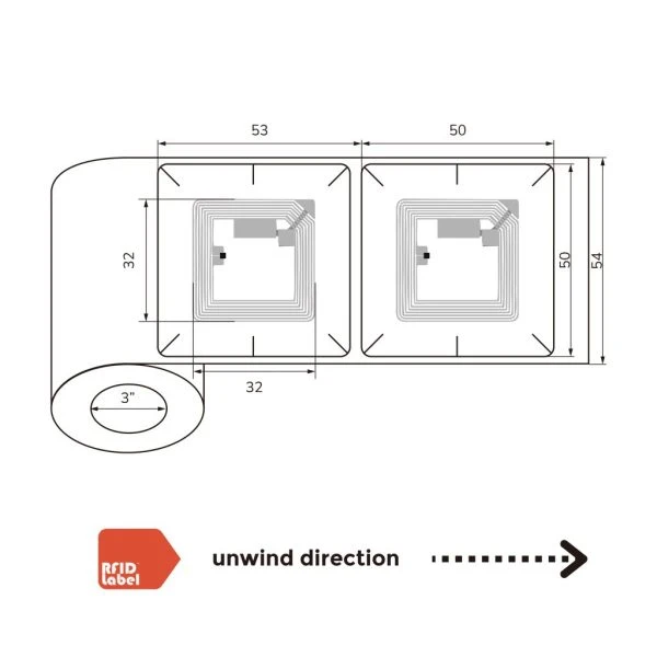 Detailed size information of the single-layer windshield NFC label