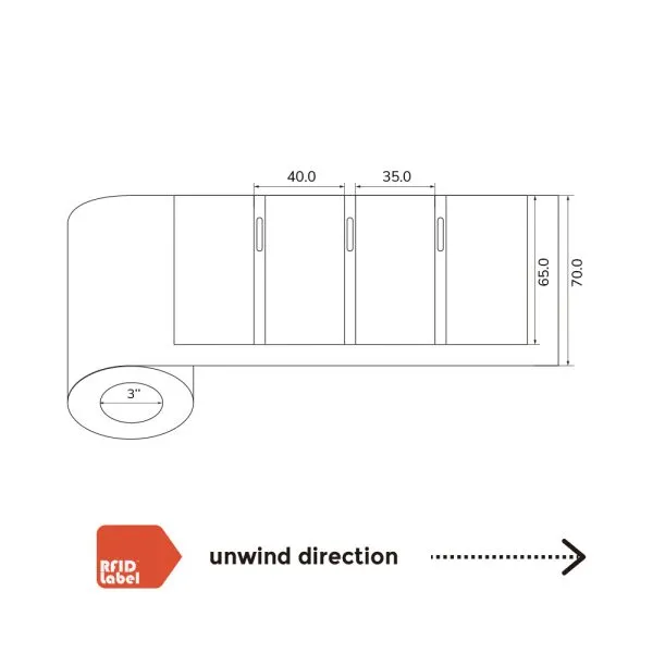 Flexible and Printable UHF On-Metal RFID Label Impinj M730 65 35 1 mm