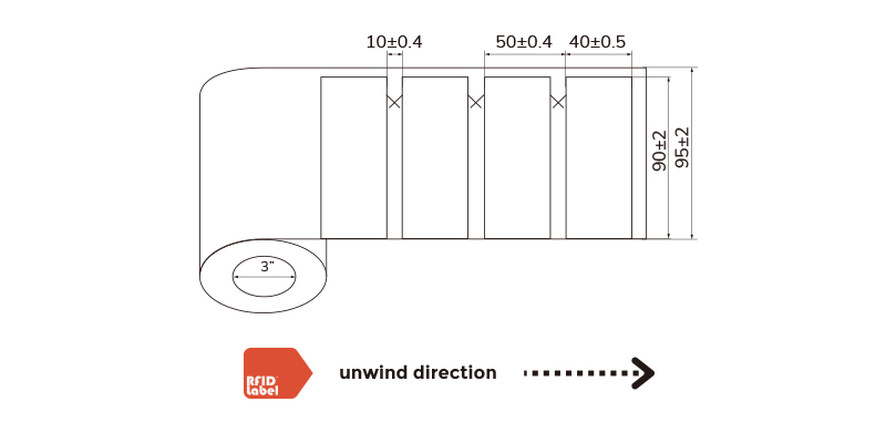 Tamper Proof On-Metal UHF RFID Label Impinj Monza R6-P 90 40 2.2 mm