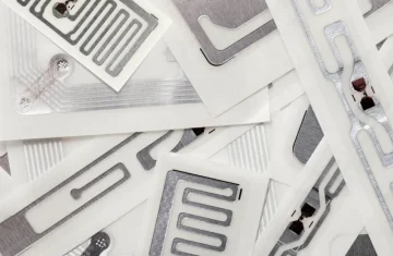 How Do Lamination and Surface Finish Affect RFID Label Performance Multiple RFID inlays arranged together in a close up product image.