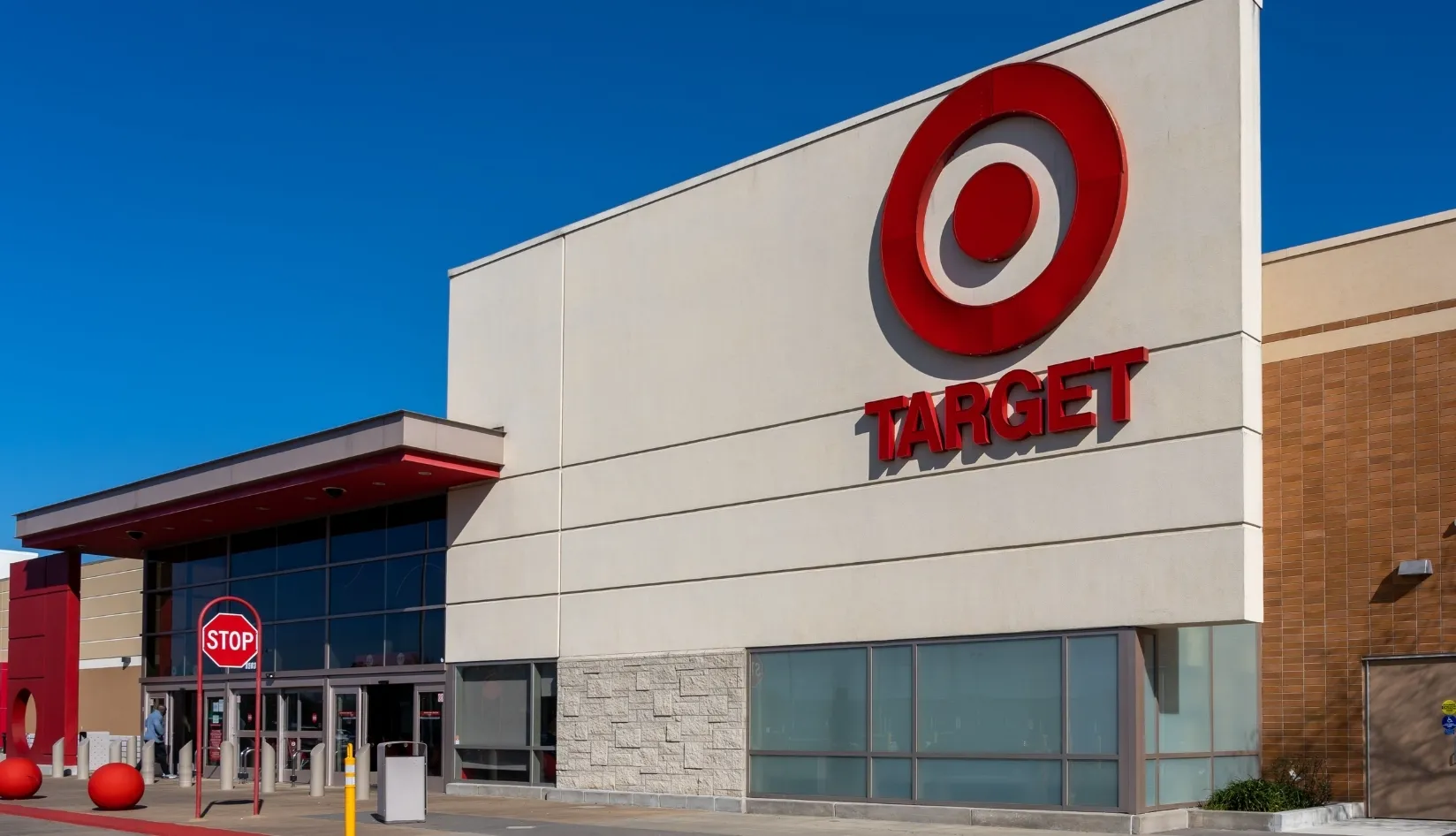 Target Retail Store Exterior Target store exterior with red bullseye logo under a clear blue sky