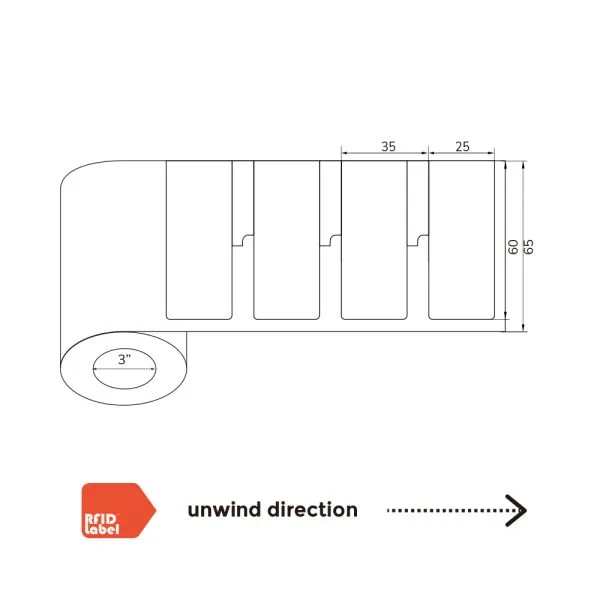 On Metal RFID Label NXP UCODE 8 size and structural details