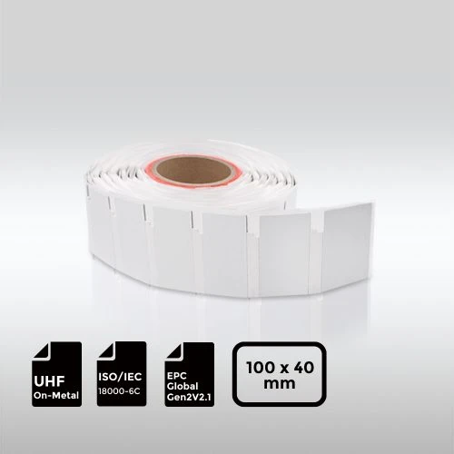On-Metal and On-Liquid NXP UCODE 9xe UHF RFID Label 100 40 mm