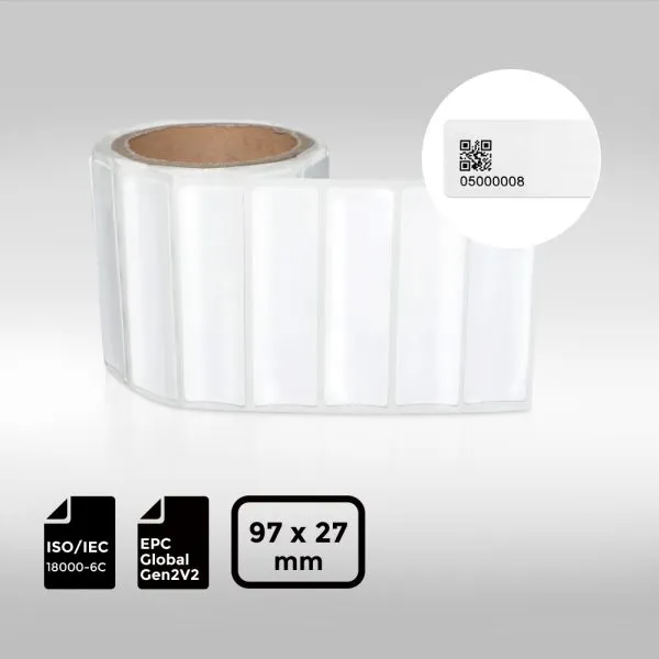 Printable RFID Marathon Race Label AZL-M830-PETFIMRT-9727 Impinj M830 Dogbone