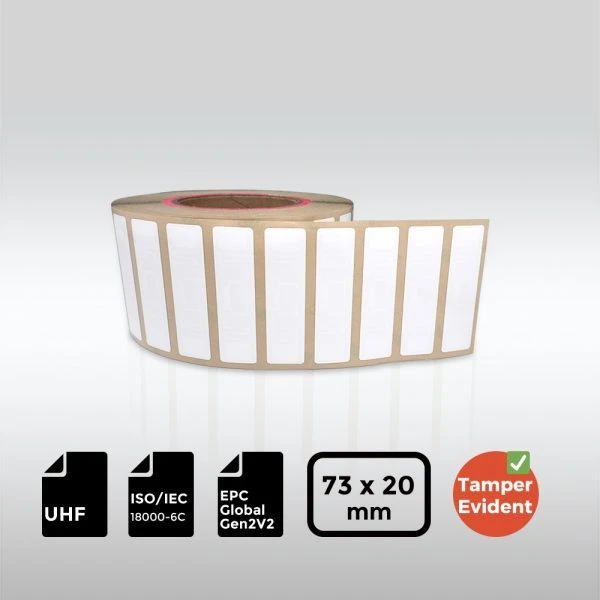 Tamper-Evident NXP UCODE 8 UHF RFID Label 7320mm