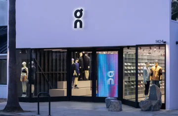 RFID Footwear Supply Chain How On Running Uses RFID to Improve Global Product Visibility On Running retail store showing footwear products connected with RFID footwear supply chain management